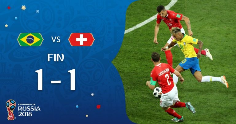 #BRA empata con #SUI en su debut en #Rusia2018